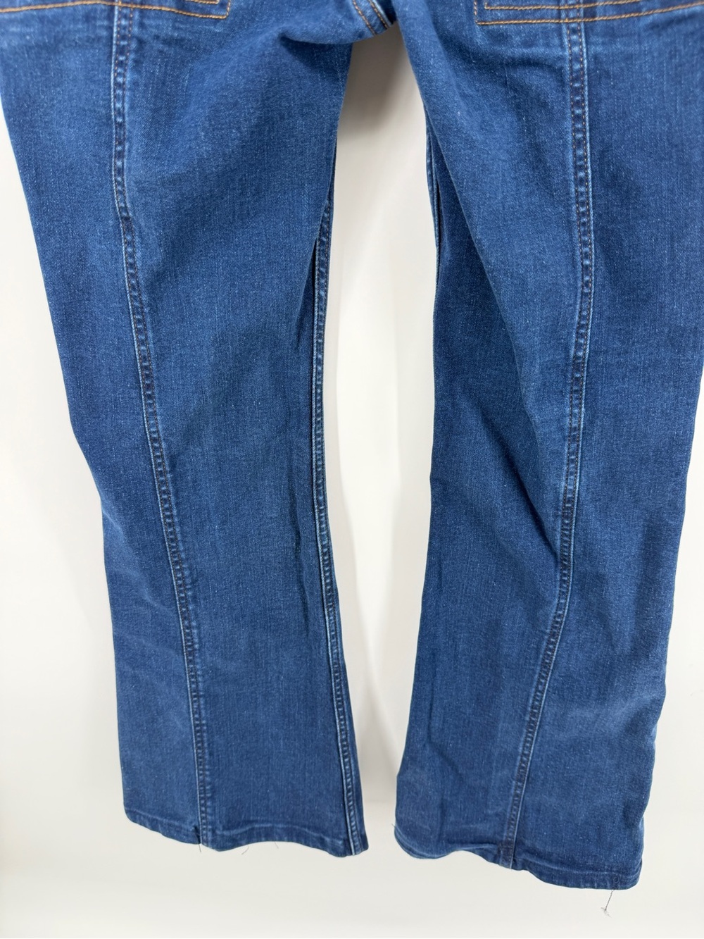 FP Layla Boho Y2K Whimsical Steampunk Rocker Dark Blue Flare Jeans Sz28 - Picture 7 of 10